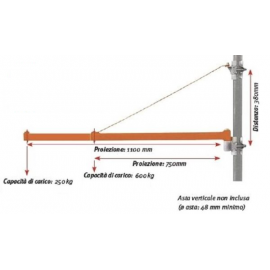 SUPPORTO A BANDIERA PER PARANCO 110 CM